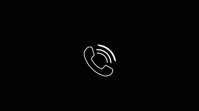 Calling icon concept animation and radio wave background. Incoming call ring icon background White Screen Animation of phone call icon. HD Video,,