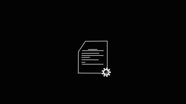 Document Processing with Cogwheels | 4K Motion Graphic 
