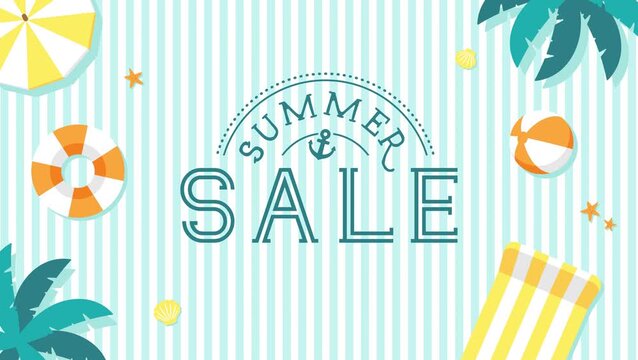 Summer Sale Tropical Banner Animation (4K)
