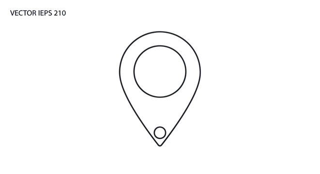 Minimalist map pin icon, location marker, simple vector graphic, point of interest symbol.