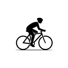 Obraz premium Silhouette of Cyclist Riding Bicycle in Motion