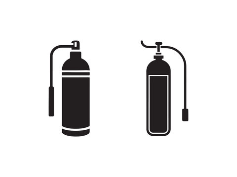 Oxygen tank and medical oxygen cylinder with tubes and regulators for breathing assistance  medical equipment for patients