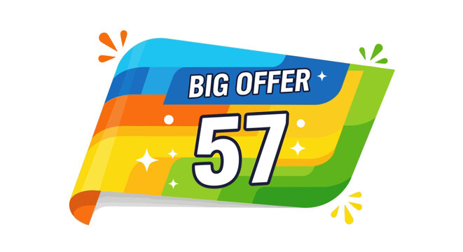Big Offer 57% Discount Banner - Sale Promotion, Shopping, Retail, Special Deal