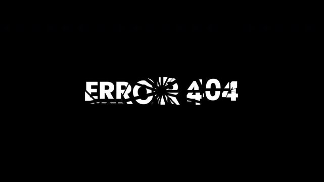 Error 404 Shatter Fragment Impact Text Alpha Channel 4K Video