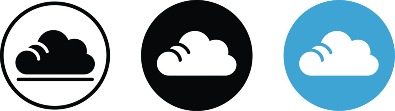 Cloud icon set minimalist flat design vector collection for web apps mobile interfaces and SaaS platforms including upload download sync and cloud storage symbols in line and solid styles.