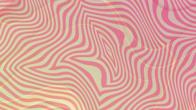Wavy pink and yellow stripes with abstract contour lines this video presents