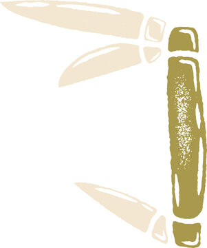Vintage Folding Pocket Knife Illustration