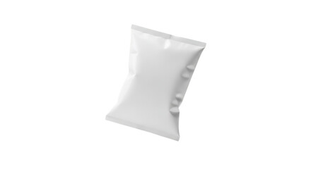 Naklejka premium Blank silver snack food pouch mockup isolated on transparent background