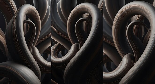Close up of curved plant stems in dark tones