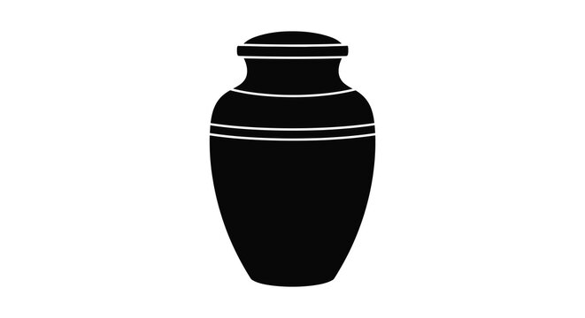 Black ceramic urn silhouette high quality professional detailed