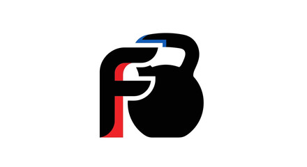 Fitness Kettlebell Logo Design - Modern F & B Monogram © ragil