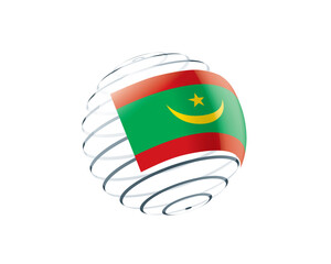Obraz premium Mauritania flag on an abstract globe