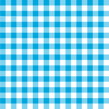 Sky blue gingham check pattern background, cute seamless pastel grid texture
