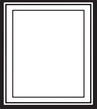 Black and white square frame with thin lines border