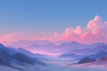 Obraz premium Minimal Pastel Sky Background With Smooth Scenic Gradient,