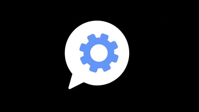 cogwheel gear icon concept loop animation video with alpha channel
