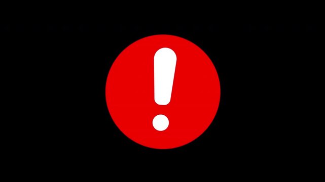 Warning Symbol, Alert Symbol Attention loop animation video with alpha channel
