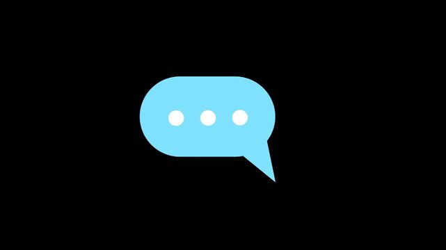 message chat bubbles typing icon concept loop animation video with alpha channel