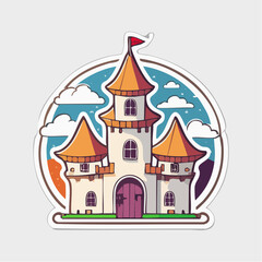 Fototapeta premium Cartoon Castle Illustration