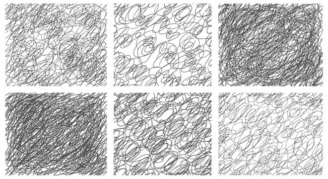 Six Hand Drawn Scribble Texture Background Collection