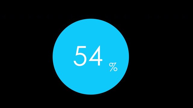 loading 100 percent line progress loop Animation video transparent background with alpha channel.