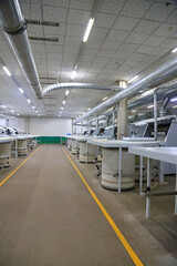 Obraz premium Industrial Assembly Line in Cotton Mill Carding Workshop