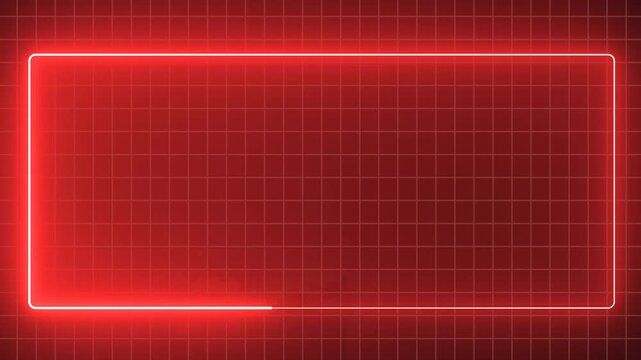Glowing geometry rectangle frame, Neon Square line spectrum loop