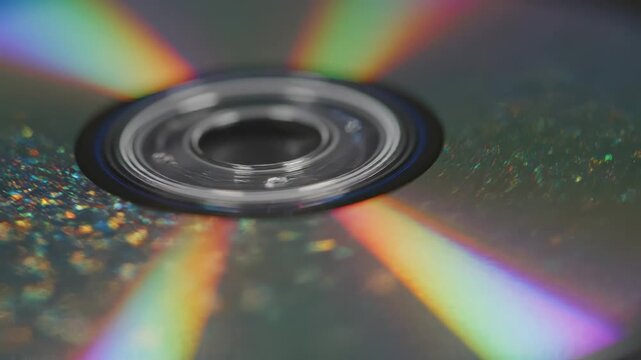Close-up of a shiny compact disc.