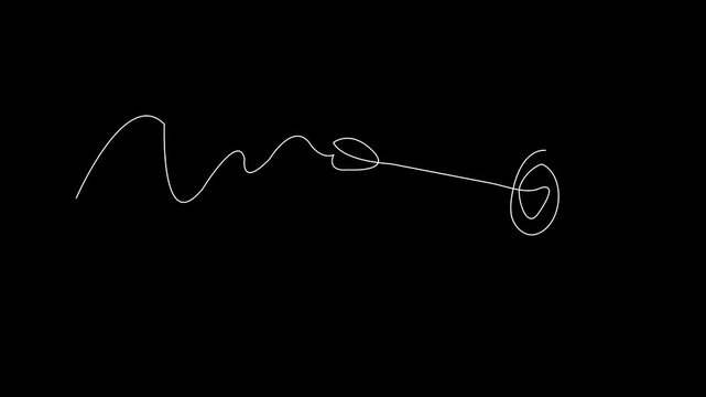 Abstract Line Art: A delicate, continuous line dances across a deep black expanse, forming an abstract representation, symbolizing connection, flow, and the subtle beauty found in simplicity.