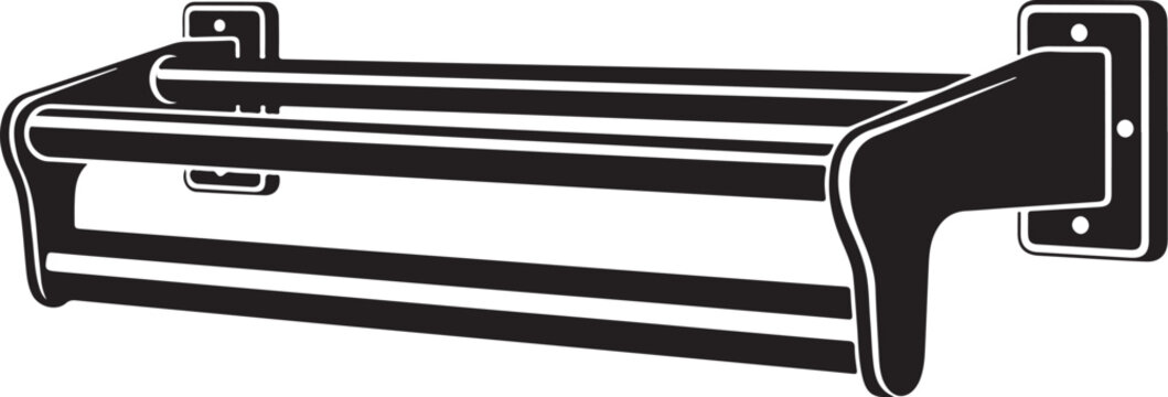 Black metal wall mounted foldable drying rack
