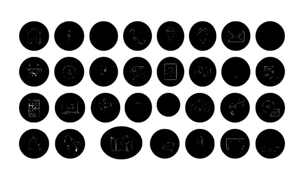 Modern contact us outline icons vector set for mobile apps websites and customer support interface design