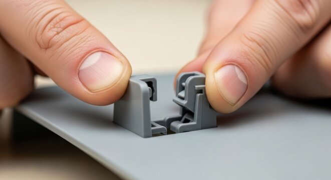Assembling Precision Connecting Components for Furniture Hardware with Human Hands - Intricate Part Fitting Precision Assembly Fine Motor Skills Craftsmanship in Manufacture