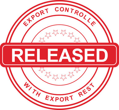 A red stamp with the word RELEASED in the center is displayed on a white background with export control text.