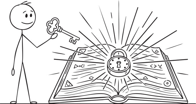 hand drawn vector illustration of a man with a sword