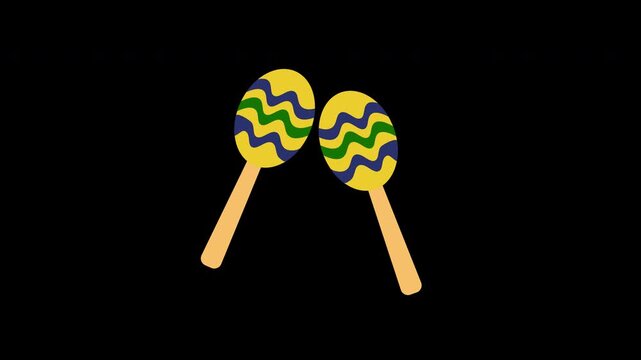 Maracas concept icon loop animation video with alpha channel