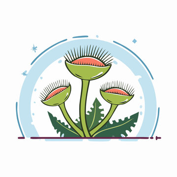 Illustration of Venus Flytraps with a whimsical design