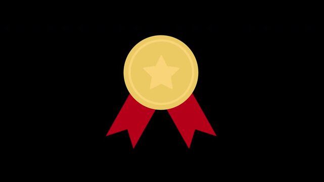 award badge Ribbon concept icon animation with alpha channel