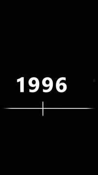 Fast time lapse speed timer showing years changing from 1970 to 2003 on dark background Minimal horizontal timeline animation  Ideal for historical, futuristic, or educational visualizations.