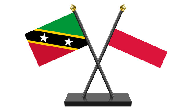 Flag of Poland and Saint Kitts and Nevis