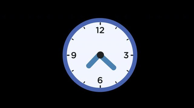 wall clock icon concept loop animation video with alpha channel
