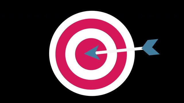 business goal Aim target arrows hitting the target success business concept animation with alpha channel