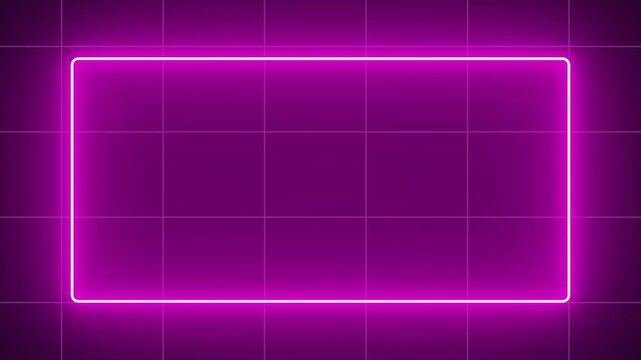 Glowing geometry rectangle frame, Neon Square line spectrum loop