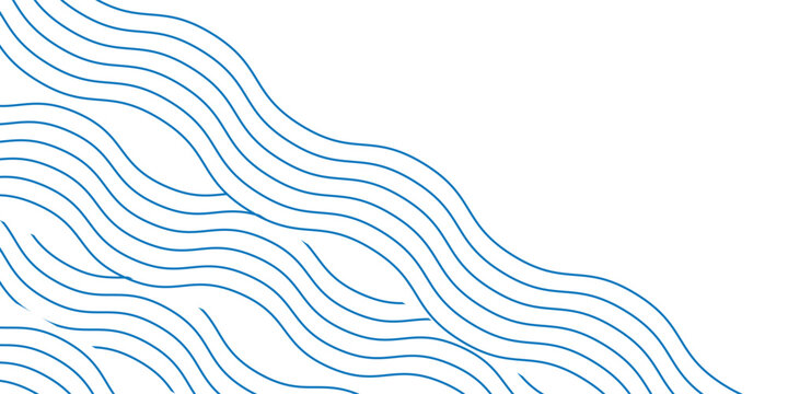 Blue water wave line pattern background. Vector illustration. Japanese style concept.