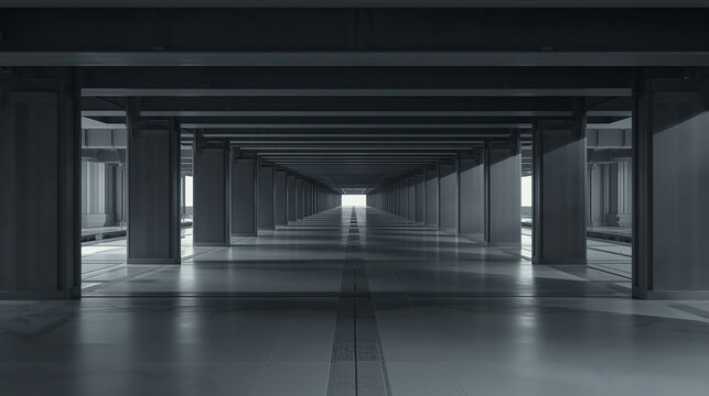 long corridor in the night