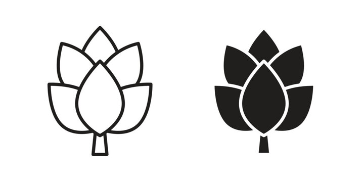Artichoke icon symbol. Flat Vector illustration set