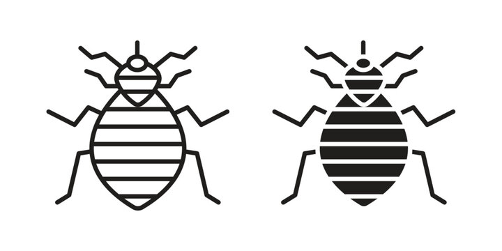 Bedbug icon symbol. Flat Vector illustration set