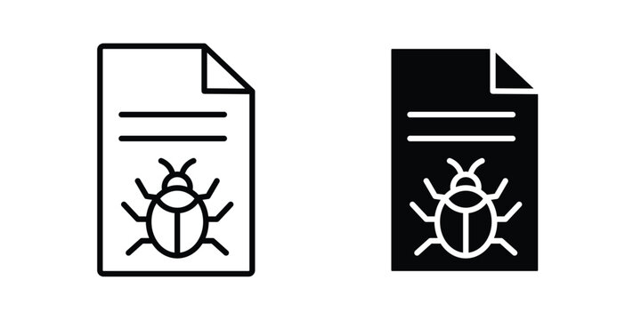 Bug report icon symbol. Flat Vector illustration set