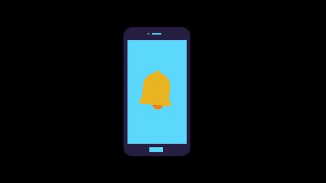 phone with notification bell Alarm concept icon animation with alpha channel
