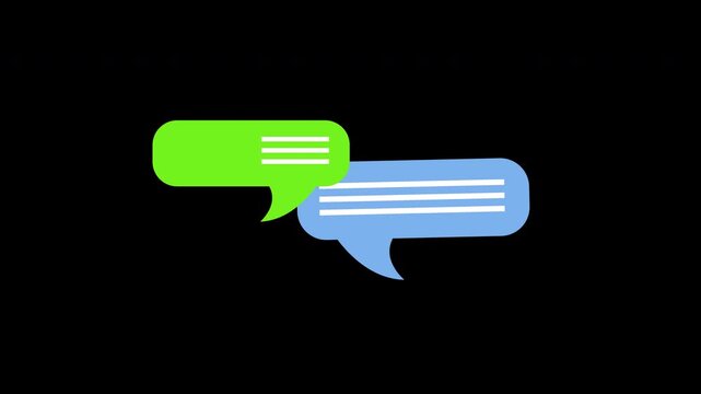 A message bubbles icon concept loop animation with alpha channel