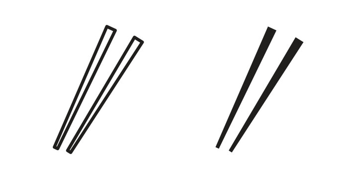 Chopsticks icon symbol. Flat Vector illustration set